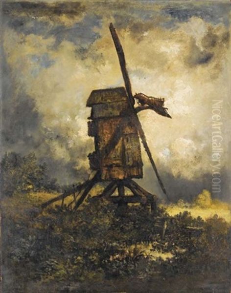 Le Moulin Abandonne Oil Painting by Leon Richet