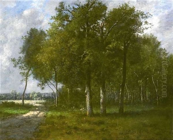 Sommerliche Landschaft Am Waldrand Oil Painting by Leon Richet