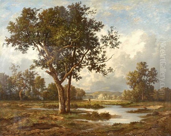 La Mare - Environs De Montargis Oil Painting by Leon Richet