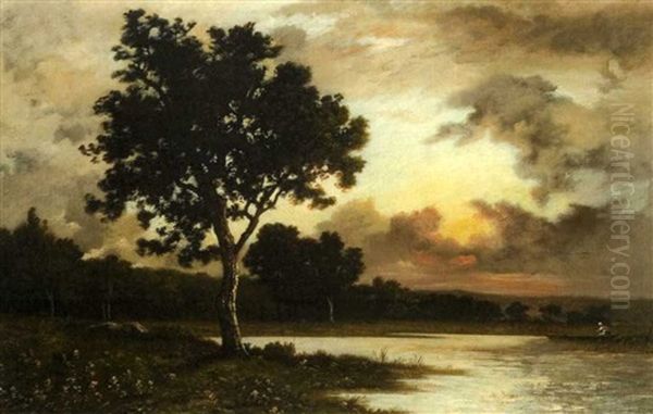 L'etang Oil Painting by Leon Richet