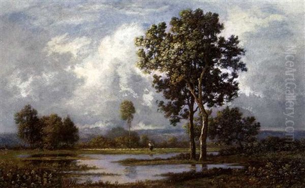 Foret De Fontainebleau Oil Painting by Leon Richet