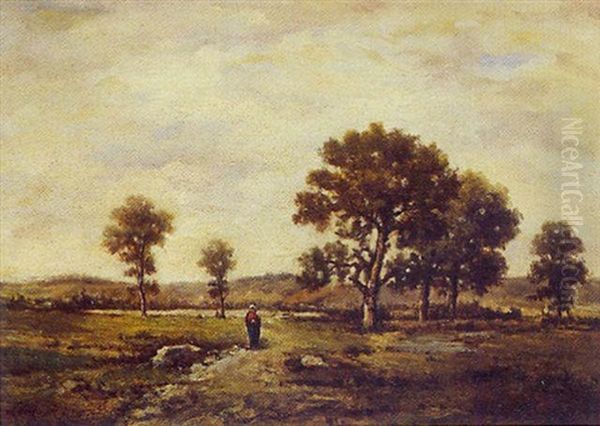 Promenade Dans La Plaine Oil Painting by Leon Richet