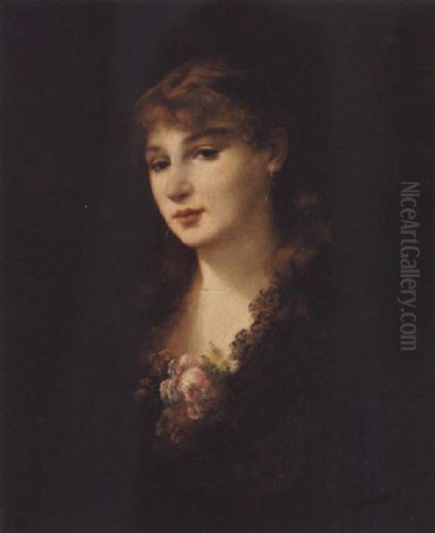 Skuespillerinden Sarah Bernhardt Oil Painting by Leon Richet