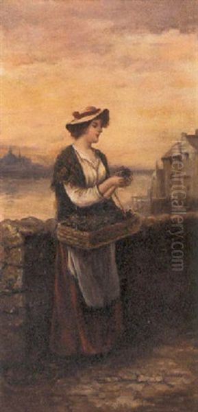 The Flower Seller Oil Painting by Leon Richet