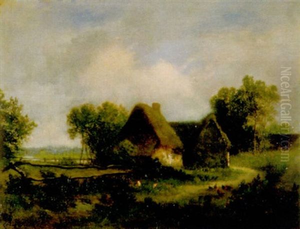 Landschaft Mit Bauernhaus Oil Painting by Leon Richet