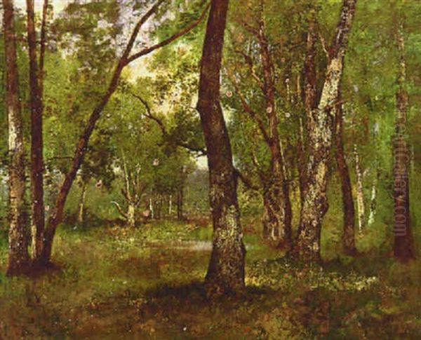 The Forest Oil Painting by Leon Richet