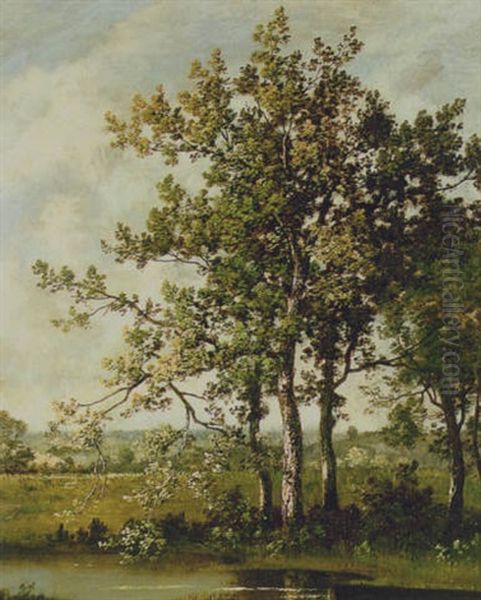 The Meadow Pool Oil Painting by Leon Richet