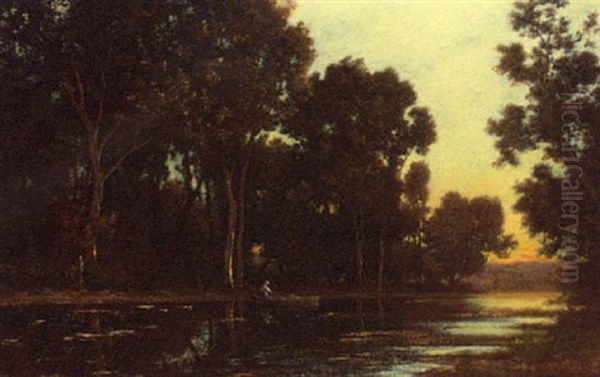 Returning Home At Dusk Oil Painting by Leon Richet