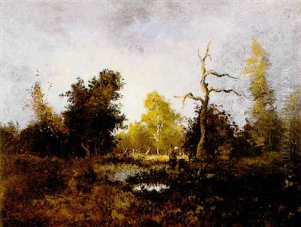 Mare En Foret Oil Painting by Leon Richet