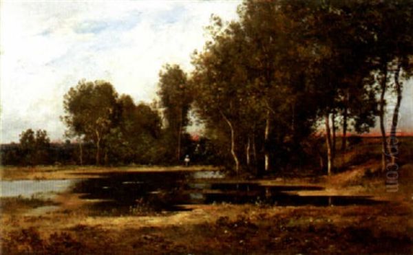 Figure In A Wooded Clearing Oil Painting by Leon Richet