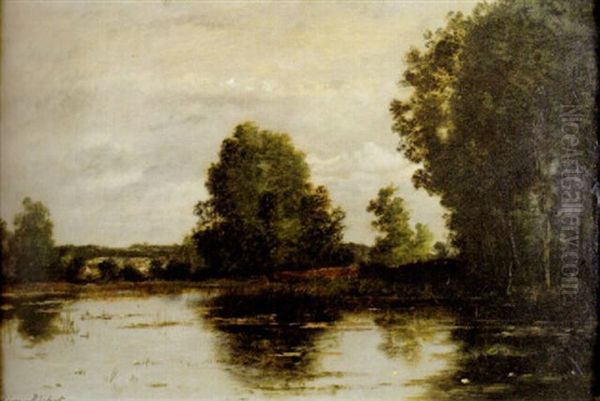 Paysage A L'etang Oil Painting by Leon Richet