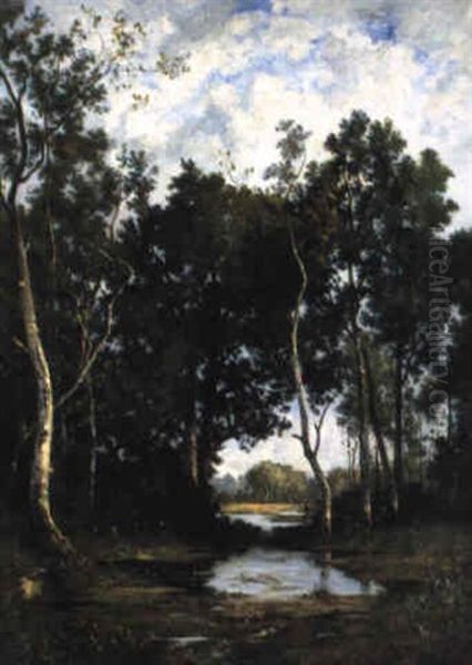 Point D'eau Dans La Clairiere Oil Painting by Leon Richet