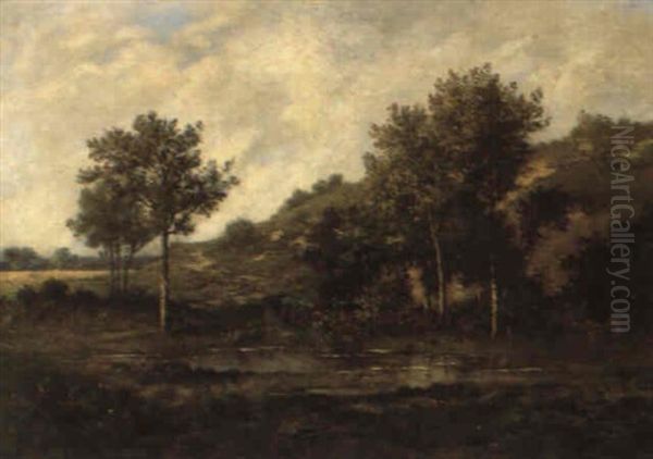 Sommerlandschaft Mit Einem Teich Oil Painting by Leon Richet