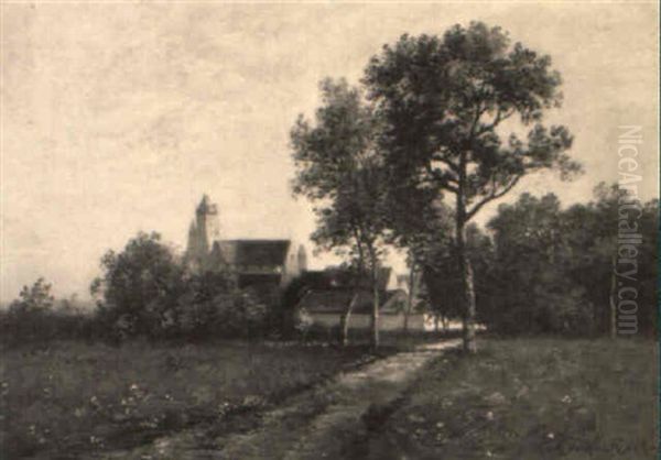 Le Chemin Pres Du Village Oil Painting by Leon Richet