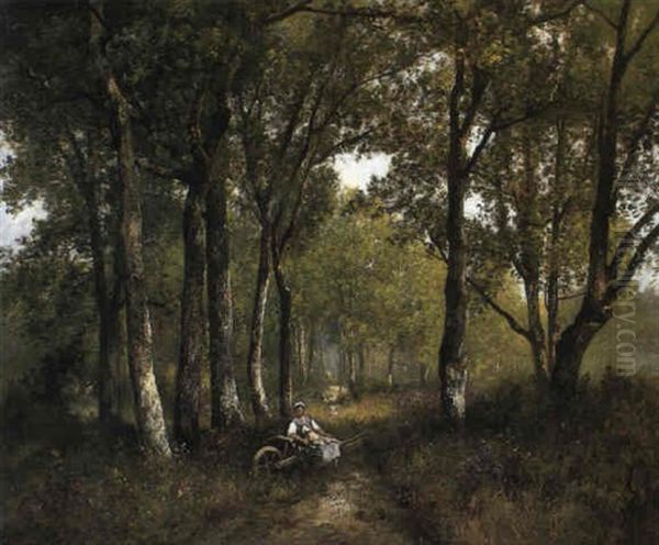 Resting Under A Canopy Of Trees Oil Painting by Leon Richet