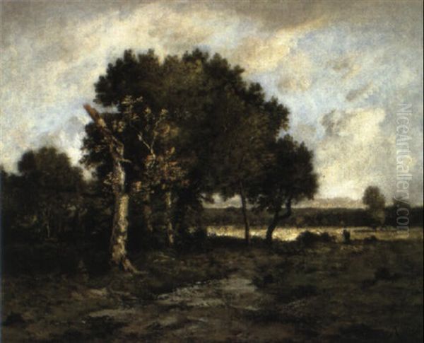 Paysage Pres De Barbizon Oil Painting by Leon Richet