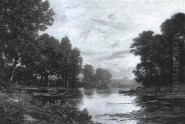 River Landscapes Oil Painting by Leon Richet