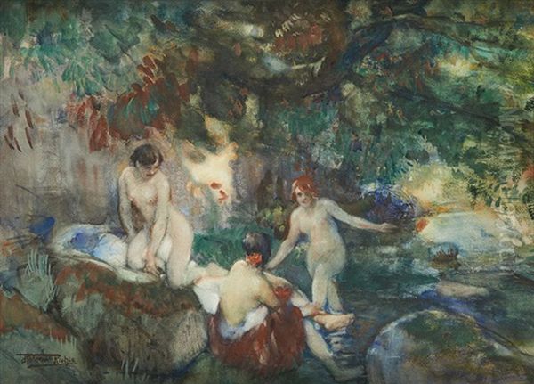 Baigneuses Oil Painting by Herman Jean Joseph Richir