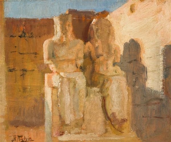 Dans Le Temple De Luxor Oil Painting by Herman Jean Joseph Richir