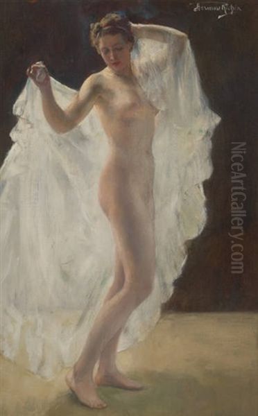 Le Papillon Blanc Oil Painting by Herman Jean Joseph Richir