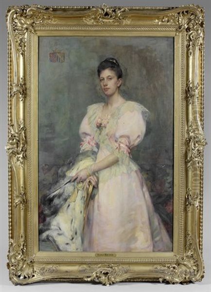 Portrait De La Comtesse Du Chastel Andelot De La Howarderie, Nee Louise De Narcillac Oil Painting by Herman Jean Joseph Richir