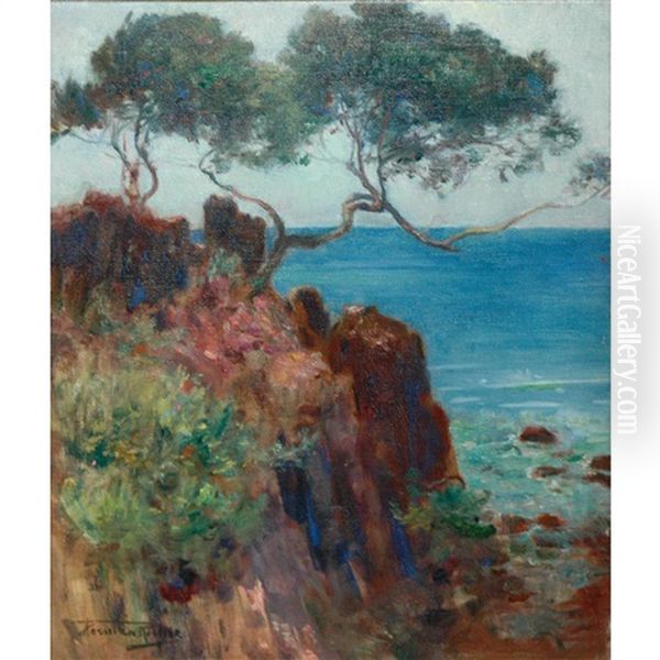 The Rocky Coast Oil Painting by Herman Jean Joseph Richir