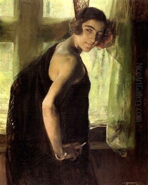 Jeune Elegante Espagnole Oil Painting by Herman Jean Joseph Richir