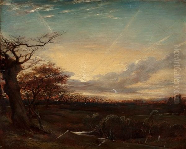 Autumn Sunset (sunset Seen From Hyde Park) Oil Painting by George Richmond