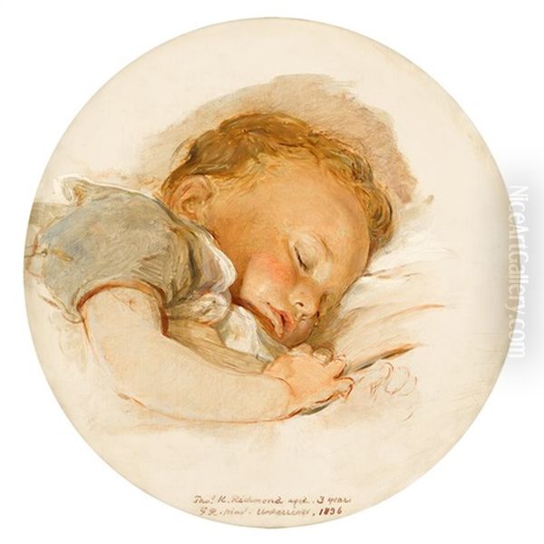 Study Of Thomas Knyvett Aged Three Oil Painting by George Richmond