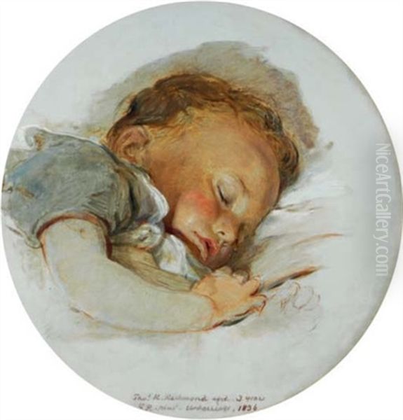 The Artist's Son, Thomas H. Richmond (study) Oil Painting by George Richmond