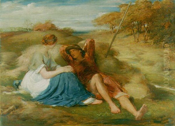 The Lovers Or The Harvesters Oil Painting by George Richmond