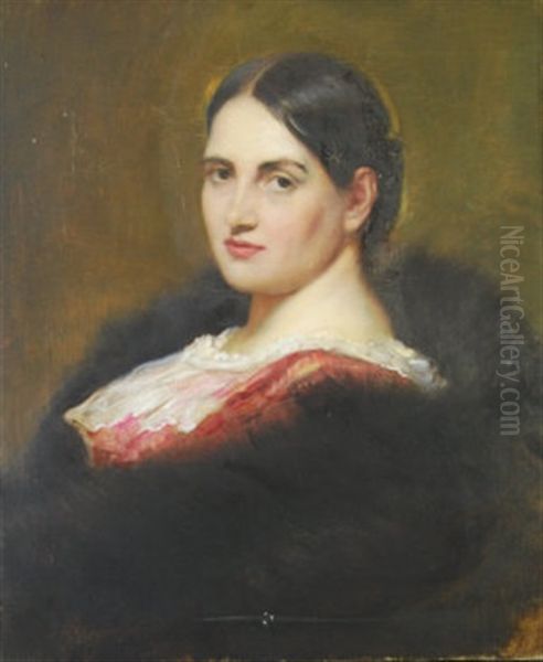 Portrait Of Ellen Emily, Wife Of Thomas Knyvett Richmond Oil Painting by Sir William Blake Richmond