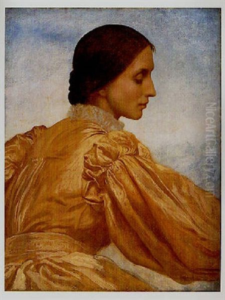 Portrait Of Clara Richmond, The Artist's Wife Oil Painting by Sir William Blake Richmond