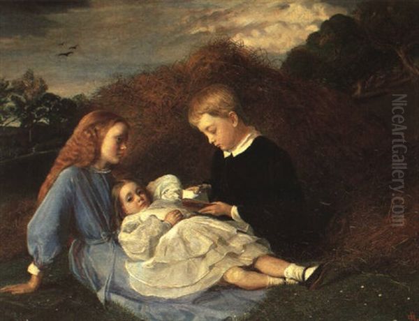 Amy, Dorothea And Hungerford Wren-hoskyns Oil Painting by Sir William Blake Richmond