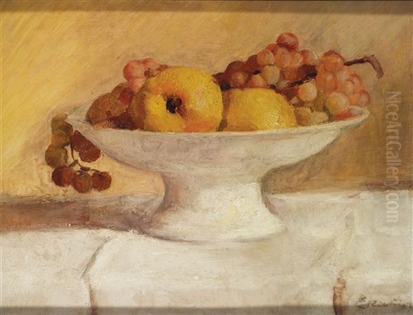 Coupe De Fruits Oil Painting by Edouard Frederic Wilhelm Richter