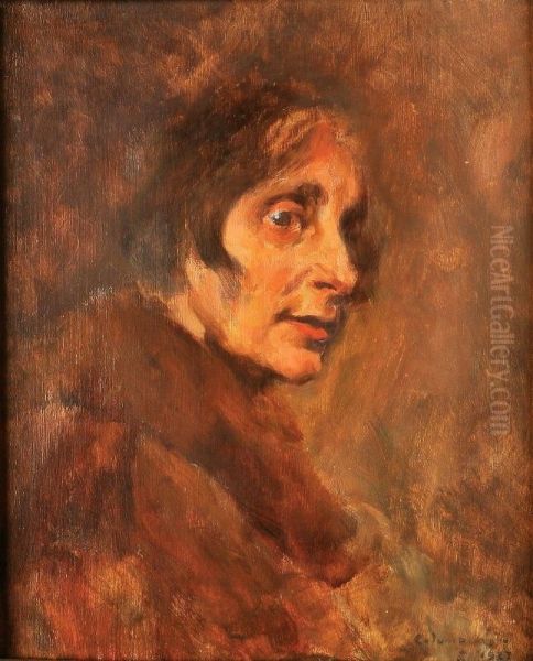 Retrato De Senhora Oil Painting by Columbano Bordalo-Pinheiro