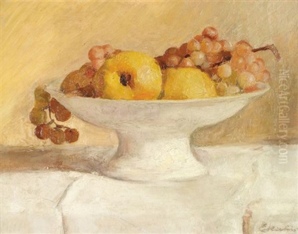 Coupe De Fruits Oil Painting by Edouard Frederic Wilhelm Richter