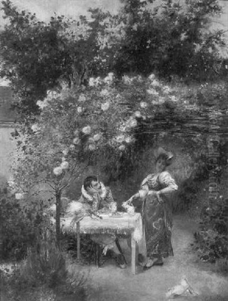 Under The Rose Arbor by Edouard Frederic Wilhelm Richter