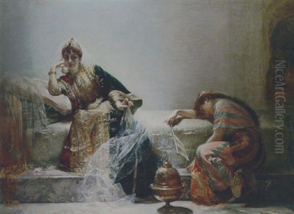 Within The Harem by Edouard Frederic Wilhelm Richter