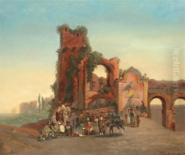 Porta Furbass, Rome Oil Painting by Emil Theodor Richter