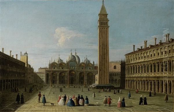 The Piazza San Marco, Venice Oil Painting by Giovanni Richter