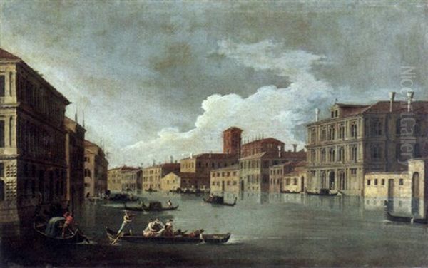 Venedig - Canal Grande Beim Palazzo Vendramin Calergi Oil Painting by Giovanni Richter