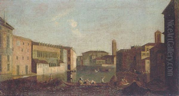 A View Of The Grand Canal Oil Painting by Giovanni Richter