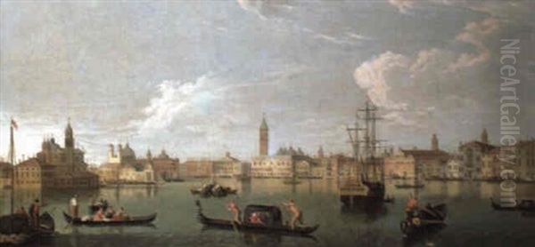 A View Of The Bacino Di San Marco, Venice, Looking North Oil Painting by Giovanni Richter