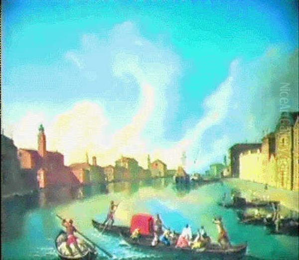 Il Canale Della Giudecca Oil Painting by Giovanni Richter