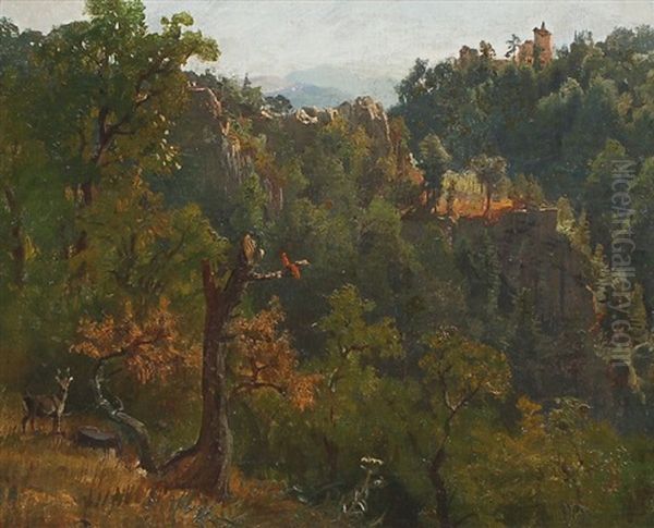 Gebirgslandschaft Oil Painting by Gustav Friedrich Wilh. Richter