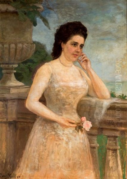 Dama Con Flores Oil Painting by Gustav Karl Ludwig Richter