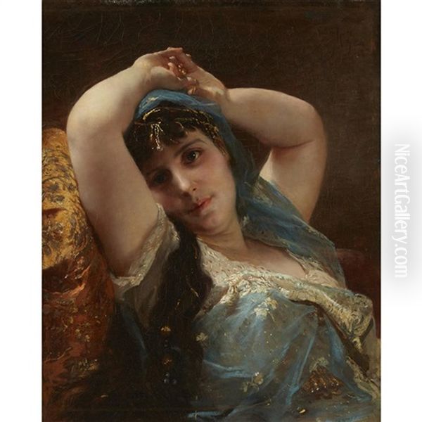 Reverie Oil Painting by Gustav Karl Ludwig Richter