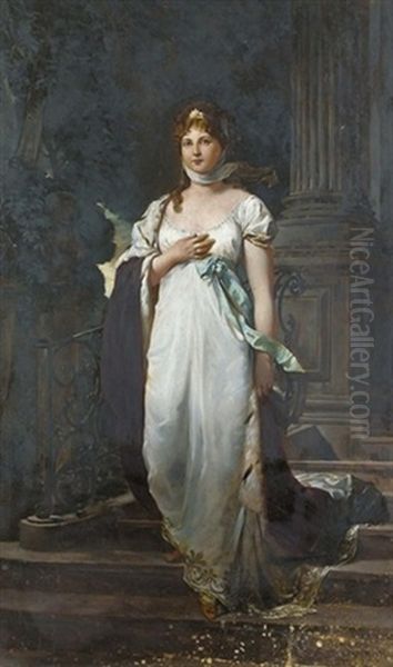 Portrat Der Konigin Luise Von Preussen Oil Painting by Gustav Karl Ludwig Richter