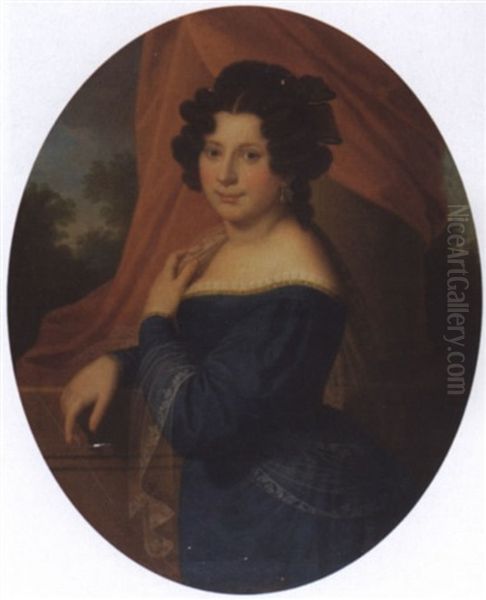 Bildnis Der Antoinette Marie Josephine Caroline Frieda Herzogin Von Anhalt Oil Painting by Gustav Karl Ludwig Richter